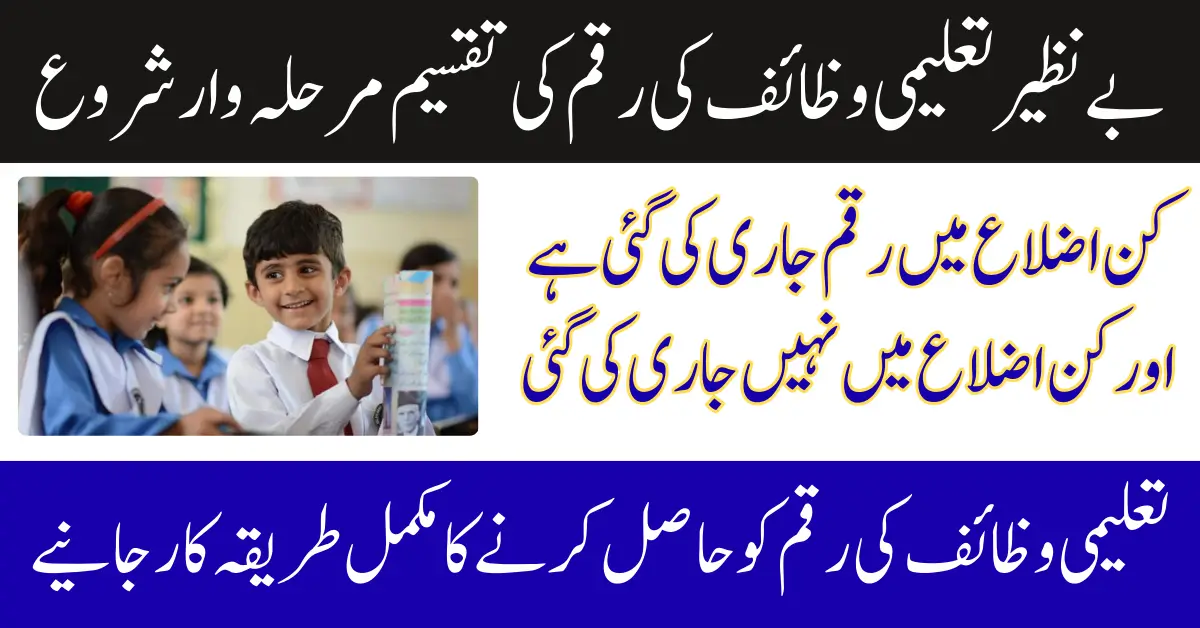 Benazir Taleemi Wazaif 2025 Updated District Wise Disbursement Calendar